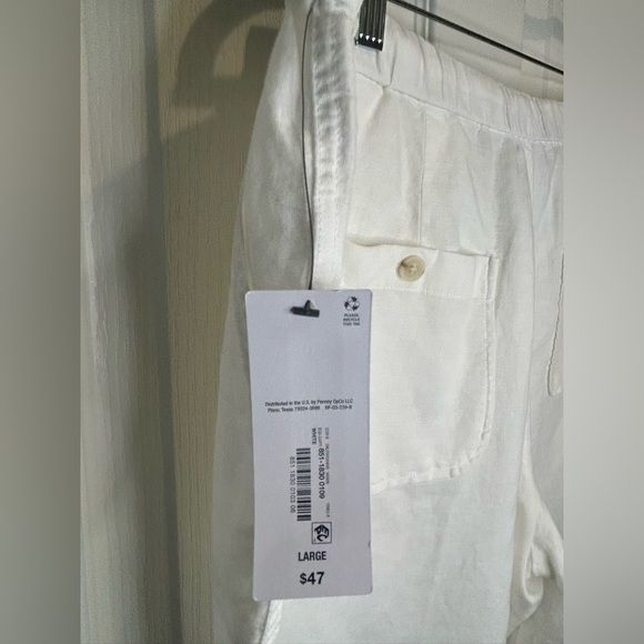 🤍”Liz Claiborne” NWT Women’s White Linen/Cotton Blend Pants w/ Pockets🤍 - Picture 9 of 13